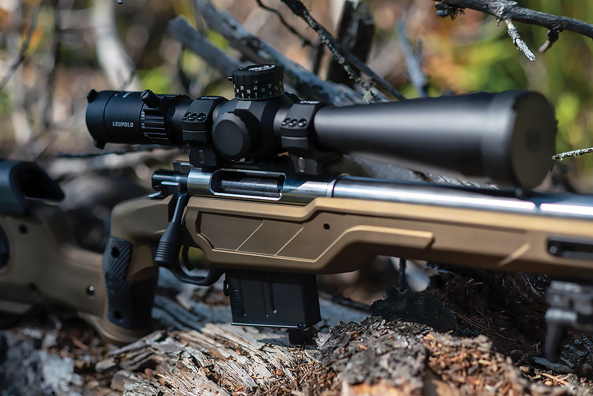 At the heart of this rifle is a Pristine 700-footprint action. This offering features an interchangeable six-lug floating bolt head, roller-cocking piece for super light bolt lift, double ejection pins, Sako-style extractor and much more.